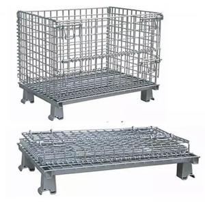 China 50*50mm Hole Wire Mesh Container Pallet Cages on sale