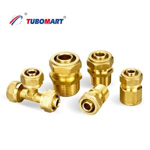 Brass Pex Compression Fittings For Pex Multilayer Water Pipe ISO 9001/9002