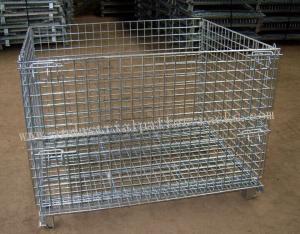 China Wire Mesh Foldable Storage Cage1200 X 800mm Material Handling Equipment on sale