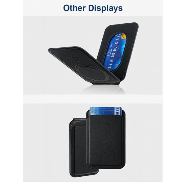 Adjustable Magnetic Wallet 5 Card Holder Stand Secure Grip Finger Loop For IPone