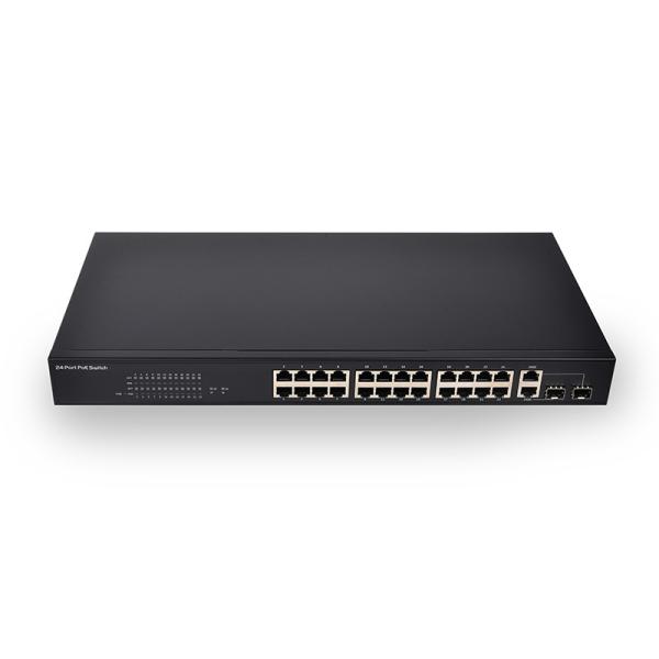 28-port Gigabit switch IEEE 802.3af/a standard 370W power backplane bandwidth 52