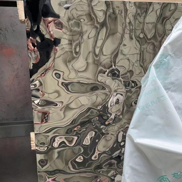 1220x2440mm Stainless Steel Water Ripple Sheet Plate 201 304 Rose Gold 0.5mm