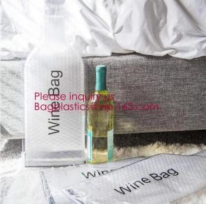 China Reusable christmas wine bottle protector bag,Fancy Wine Protector Carrier Bag Wedding Favor Wine Bottle Gift Bag With Dr on sale
