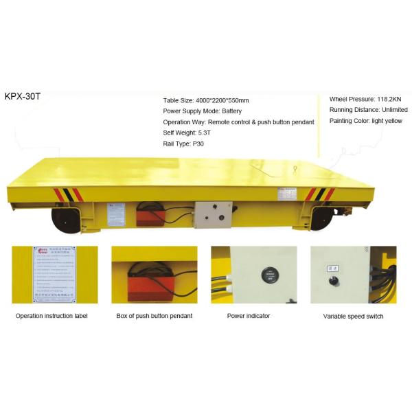 Flat Mounted Mold Transfer Cart , Forklift Coil Handling Material Moving Carts