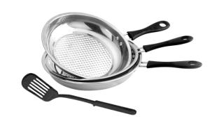 China Round Stainless Steel Non Stick Frying Pan Set High Heat Efficiency ECO - Friendly on sale