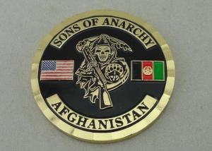 USA Army Personalized Coins , Brass Die Stamped For Sons Of Anarchy With Box Packing And Gold Plating