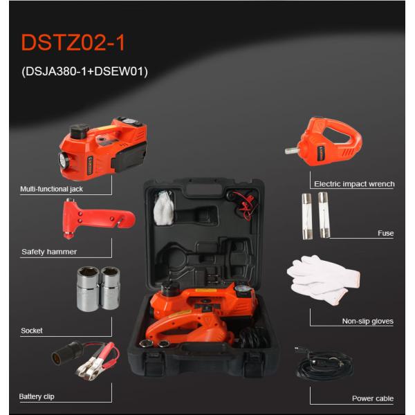 12V DC 3T Electric Hydraulic Floor Jack And Tire Inflator Pump And Flashlight