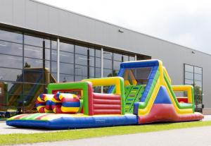 Buy cheap 17.5m Kids Multi Color Obstacle Course Bouncy Castles Run For Fun product