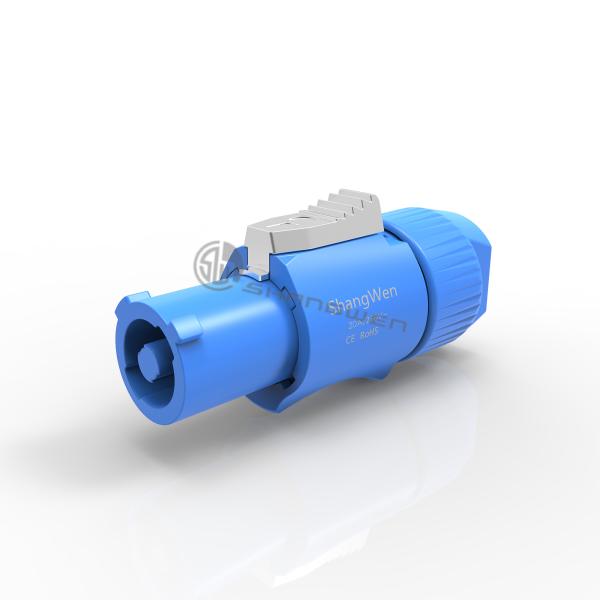 Blue Power Wire Connectors Industrial Powercon Plug Wiring Harness