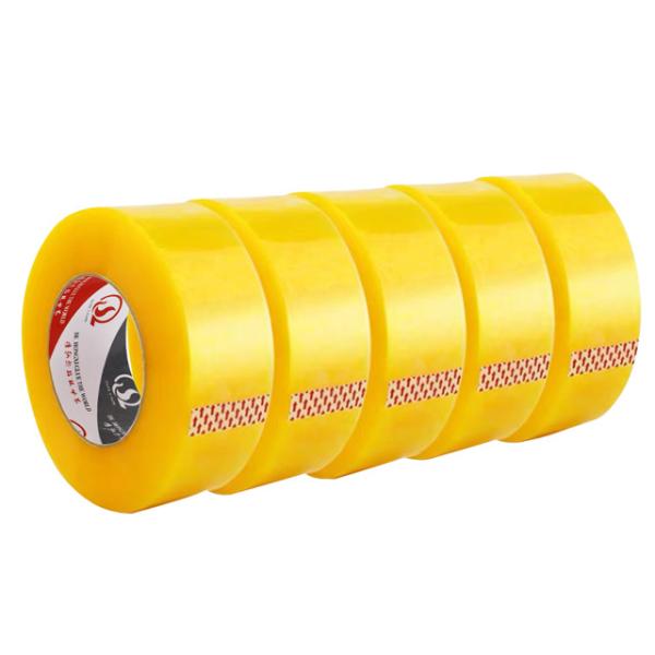 Quality Custom OPP Packing BOPP Golden Transparent Tape Shipping Carton Box Sealing Adhesive Packaging Tape for sale