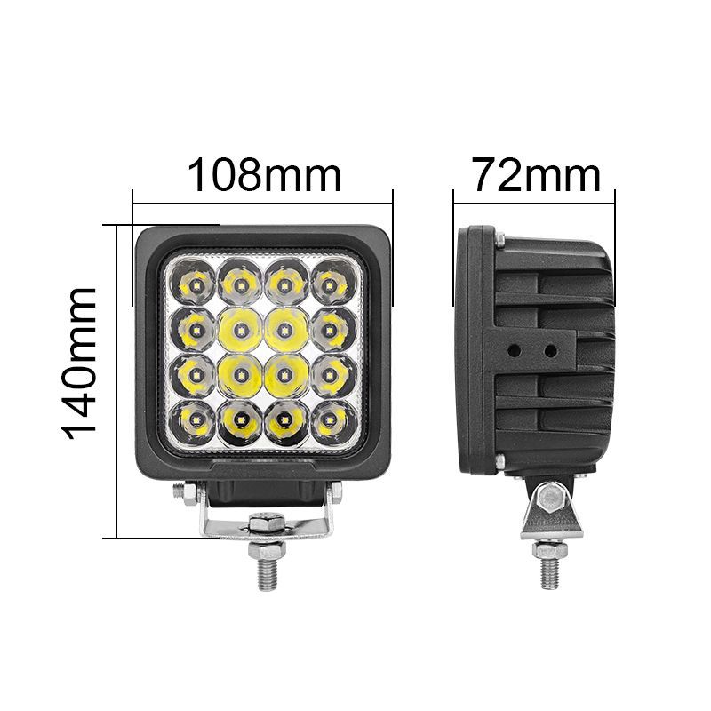 10-30V Professional Square 48W LED Work Light for Mining Machinery