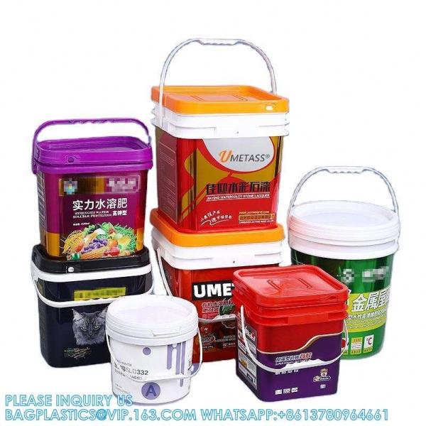 5 To 25 Liter Square Plastic Buckets Rectangular Buckets With Lid And Handle