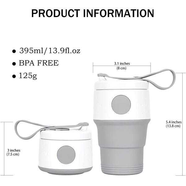395ml Silicone Foldable Cup - With Lid