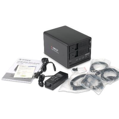 Quality ORICO 9528RUSI3-BK Aluminum Super speed 2 Bay Hard Disk Drive Case to 3.5inch SATA HDD RAID Enclosur for sale