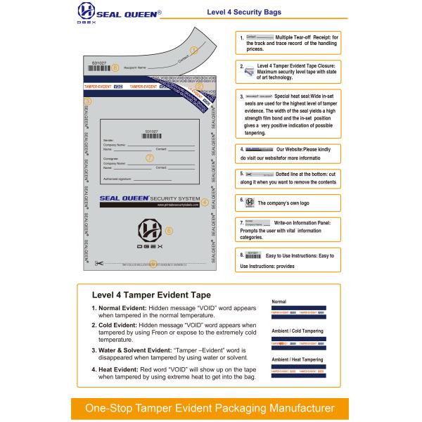 Strong Adhesive Hot Melt Void Tamper Evident Tape For PE Courier Bags