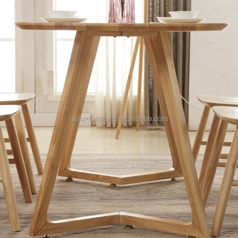 Nordic Style Solid Wood Dining Table for Home Furniture at Hospital in Rectangular Shape