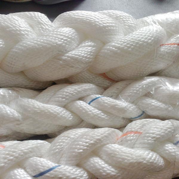 Durable Sea Towing 8 Strand White 48mm Polpropylene Monofilament Crossing Laid with rope noose 2 sides