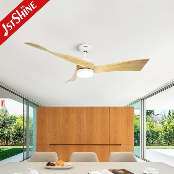 ceiling fan 230V Solid Wood Blades 3 Color LED Dimmable Ceiling Fan With Remote Control
