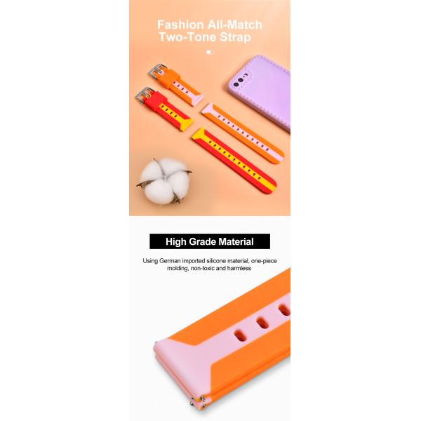 Double Color Customize Silicone Rubber Watch Strap Bands 20mm Fashion