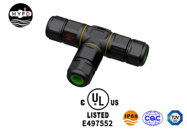 Quality CQC IP68 UL Nylon Waterproof Tee Shape Connector 2 Pin for sale