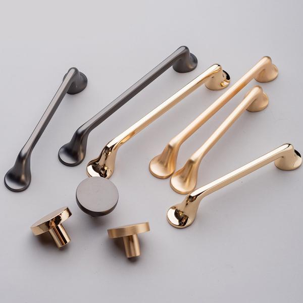 Quality Brushed Brass Cabinet Hardware Handle Polished For Wardrobe Drawer for sale