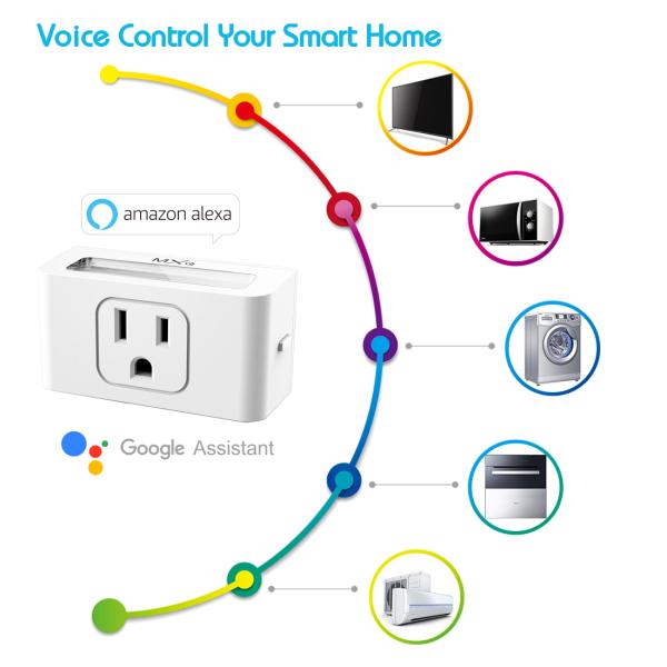 MXQ Smart Wifi Plug AC 110-240V Mini US Plug Alexa Echo Sound Voice Control