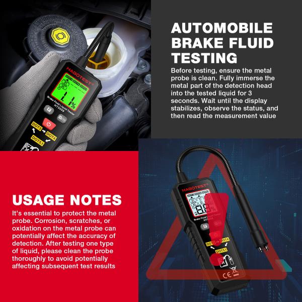 HT5009 Brake Fluid Liquid Tester Brake Oil Detecting Pen high-precision Automobile Brake Fluid Content Detector