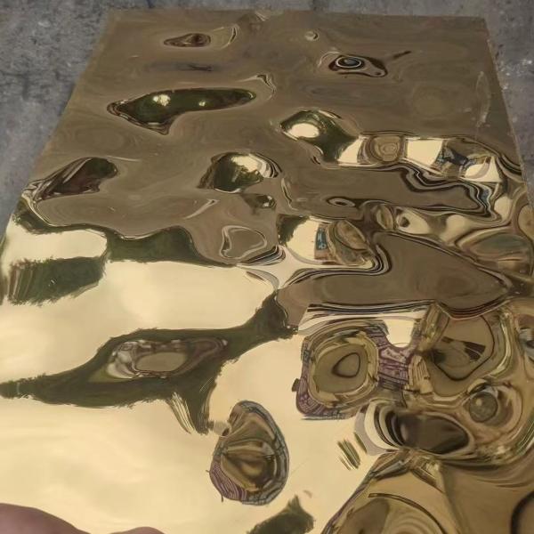 Customize Big Wave Water Ripple Stainless Steel Sheet For Wall Panel Hotel Ceiling Decoration