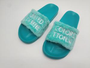 Fake Rabbit  Fur Slipper   Custom Women Soft Cute EVA Outsole Plush Fur Slides TIANO