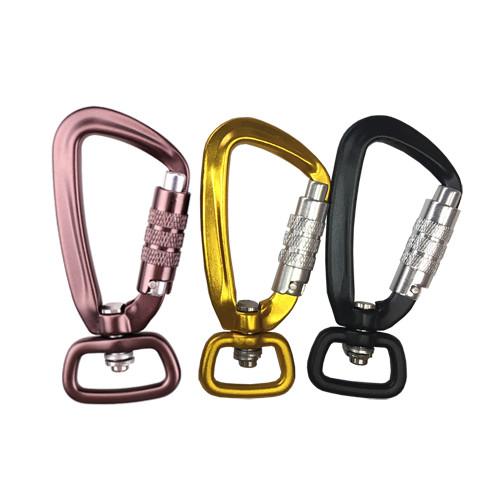 Quality Auto Locking Swivel Dog Collar Carabiner Trigger Hook For Hiking Climbing for sale