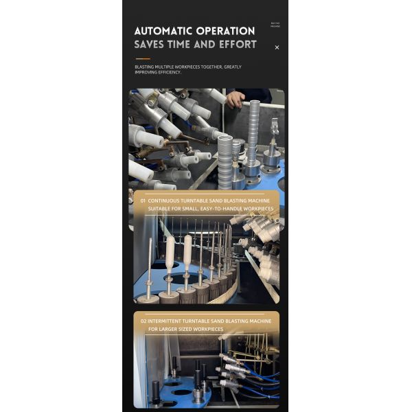 Automatic Sandblasting Machine Turntable Type with 12PCS Boron Cabide Nozzle