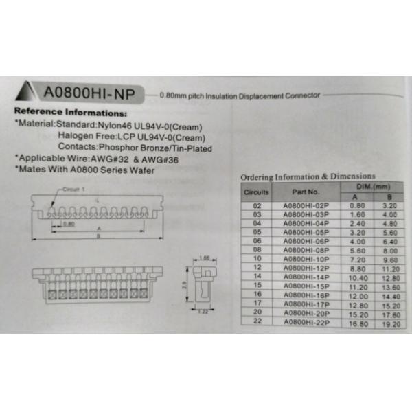 One Row Insulation Displacement SUR Connectors with Gold flash Phosphor Bronze Contact