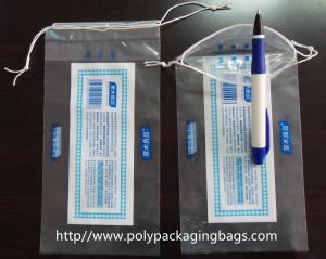 China Personalized Clear HDPE / LDPE Drawstring Plastic Bags For Garment Packaging on sale