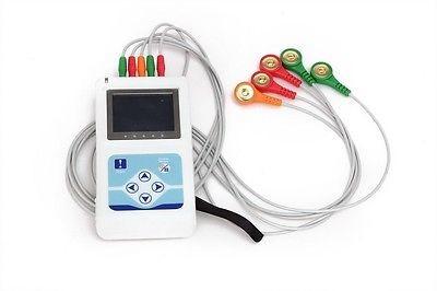 Quality Dynamic ECG System 2AA Battery 3 Channel Holter ECG System with PC English Software for Family for sale