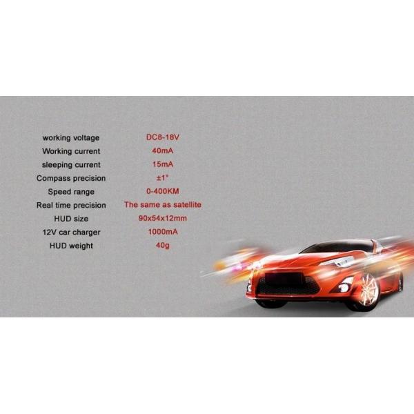 Ouchuangbo HUD 3.5 inch Car Head Up Display Windshield Projector Speedometer Overspeed - GPS Satellite 2 Dispaly Mode