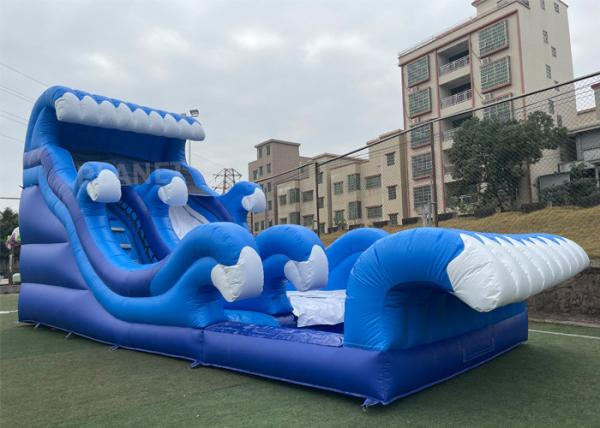 Quality Splash Inflatable 0.55mm PVC Water Slide With Swimming Pool for sale