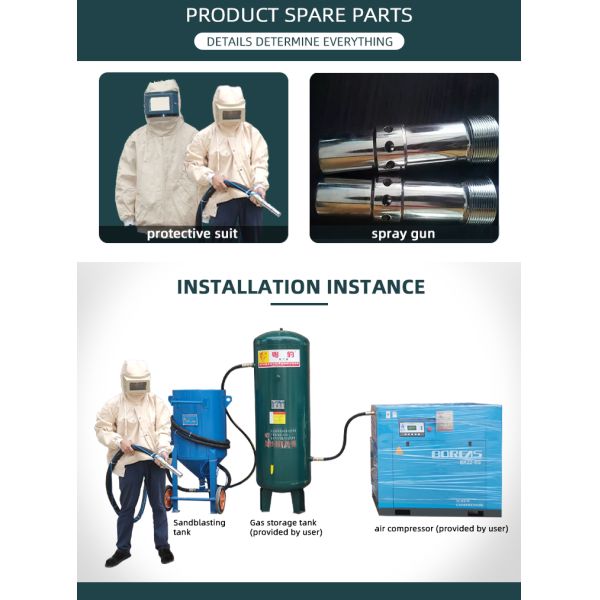 High Pressure Portable Sand Blasting Machine Outdoor Sandblasting Machine