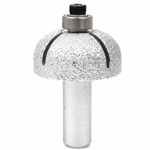 R15 37mm Ball Round Nose Stone Router Bit , Diamond Router Bits For Granite With Bearing