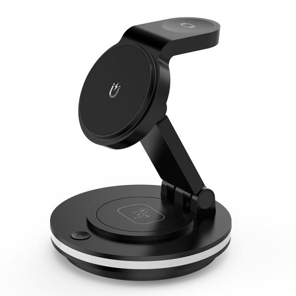Quality Magsafe 15w All In One Foldable Wireless Charger Fast Abs Acrylic Material With Lamp for sale