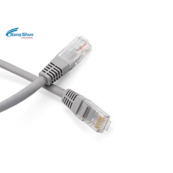 Grey Network Patch Cord RJ45 26AWG UTP Cat 5 For Router Computer Custom Length