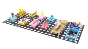 Customized Color Childrens Indoor Playground Puzzle Game Playground Set Indoor With Block Table