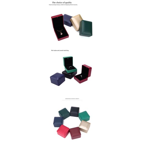 Custom Logo Silk Screen Print Jewelry Package with Rounded Red Leather by Hanhong