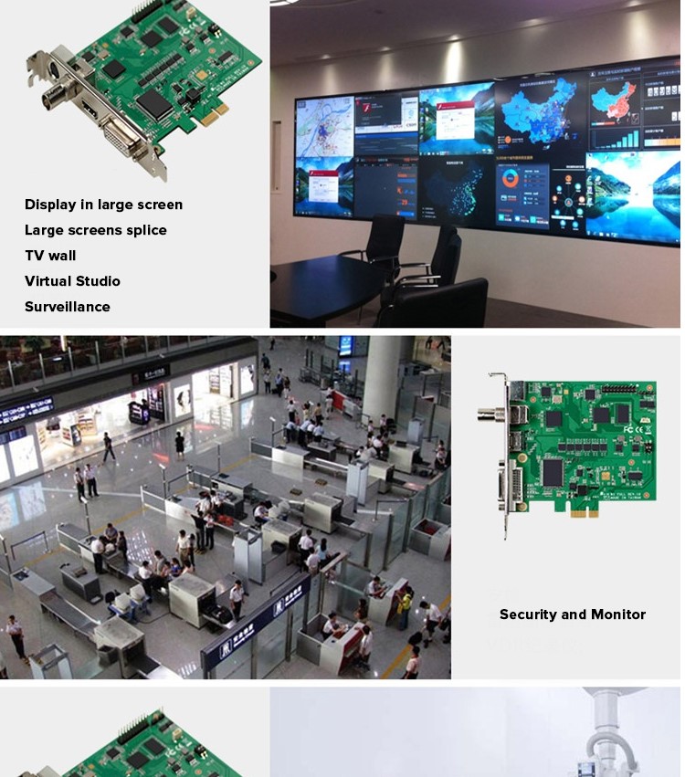 1channel Video Capture Card with SDI/DVI/CVBS Input 1080P60 for PCIE SDK Support