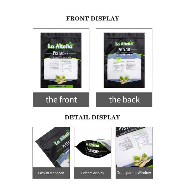Custom Logo Plastic Zipper Packaging Bags Food Grade For Candy Dry Fruit Nuts