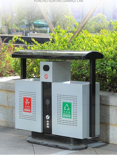 Quality Rectangular Anti Aging 80L Metal Recycling Garbage Bins for sale