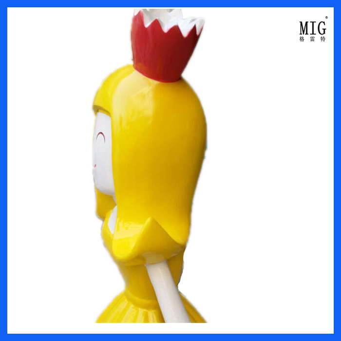 company mascots theme fiberglass statue of flower fair character statue customize as decoration