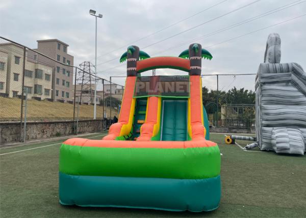 Quality PVC Jungle Party 1000D Durable Inflatable Pool Slide for sale