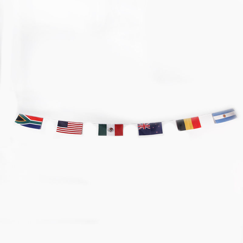 Football Game String Flag Custom Polyester Country Bunting Flags