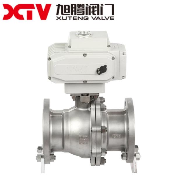 Straight Through Type Control Ball Valve with Electric Actuator and Flange Connection