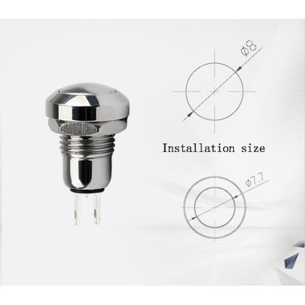 250V Illuminated Latching Push Button Switch / 8mm Metal Push Button Switch